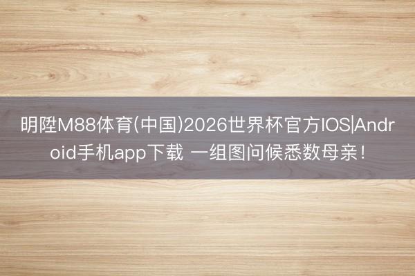 明陞M88体育(中国)2026世界杯官方IOS|Android手机app下载 一组图问候悉数母亲！