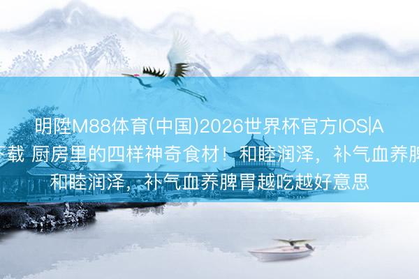 明陞M88体育(中国)2026世界杯官方IOS|Android手机app下载 厨房里的四样神奇食材！和睦润泽，补气血养脾胃越吃越好意思