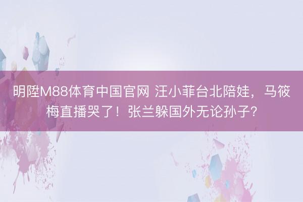 明陞M88体育中国官网 汪小菲台北陪娃，马筱梅直播哭了！张兰躲国外无论孙子？
