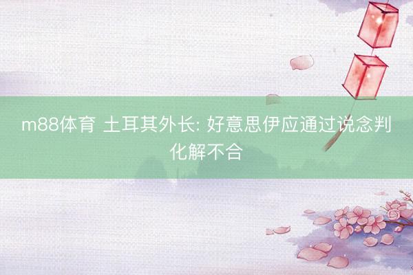 m88体育 土耳其外长: 好意思伊应通过说念判化解不合