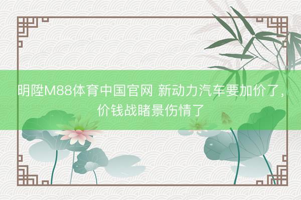 明陞M88体育中国官网 新动力汽车要加价了，价钱战睹景伤情了
