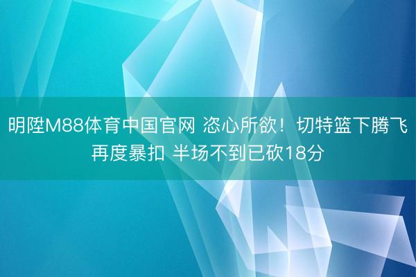明陞M88体育中国官网 恣心所欲！切特篮下腾飞再度暴扣 半场不到已砍18分