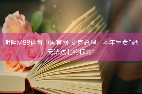明陞M88体育中国官网 捷克总理：本年军费“恐无法达北约标的”