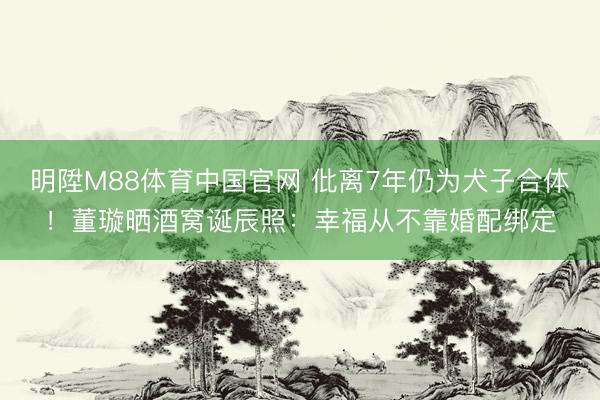 明陞M88体育中国官网 仳离7年仍为犬子合体！董璇晒酒窝诞辰照：幸福从不靠婚配绑定